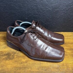 Giorgio Brutini Private Collection Brown Leather Square Toe Oxfords Mens 9M